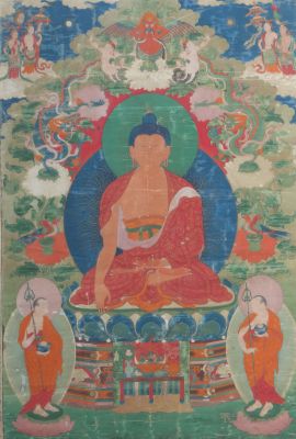 Thangka, Nepal/Tibet, 2. Hälfte 19./1. Hälfte 20. Jahrhundert, Asiatika