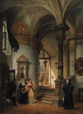 Giovanni Migliara, Gang ins Kloster, Gemälde