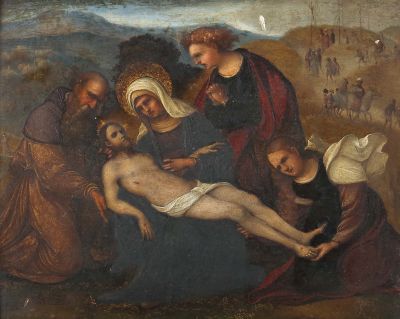 Ludovico Mazzolino, Beweinuing Christi, um 1525, Gemälde