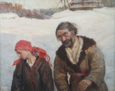 Das Gemälde "Rückkehr aus der Prozession" von Theodor Axentowicz wurde im Auktionshaus Yves Siebers in Stuttgart für 16.000 Euro versteigert.