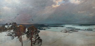Julian Falat | "Winterlandschaft" Das Gemälde "Winterlandschaft" von Julian Falat wurde im Auktionshaus Yves Siebers in Stuttgart für 230.000 Euro versteigert.