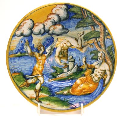 Bildteller, Pesaro, Mitte 16. Jahrhundert, Keramik