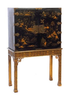 Kabinett mit Chinoiserie, England, 18. Jahrhundert, Möbel, Einrichtung