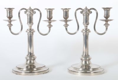 Paar Tischleuchter, datiert 1792, Silber