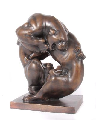 Fritz Behn, Kämpfende Panther, 1. Drittel 20. Jahrhundert, Skulpturen