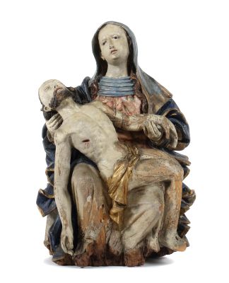 Barocker Bildschnitzer des 17./18. Jahrhunderts, Pietà, Süddeutschland oder Alpenraum, Skulpturen