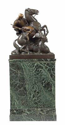 Christian Aeckerlin, Seigfried der Drachentöter, Anfang 20. Jahrhundert, Skulpturen