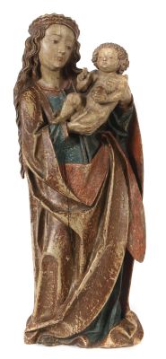 Bildschnitzer des 15./16. Jahrhundert, Bekrönte Muttergottes, Süddeutschland, Skulpturen