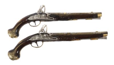 Steinschloss-Pistolenpaar, Frankreich, 18. Jahrhundert, Waffen