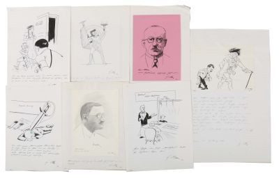 Konrad Kujau, 20 Zeichnungen und Textblätter, moderne Grafik