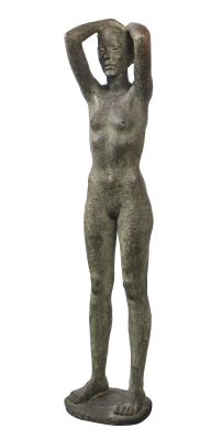 Fritz Nuss, Stehender weiblicher Akt, datiert 1931, Moderne Skulpturen