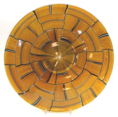 Schale tessere ambra, Barovier & Toso, Murano, 1960er Jahre, modernes Glas