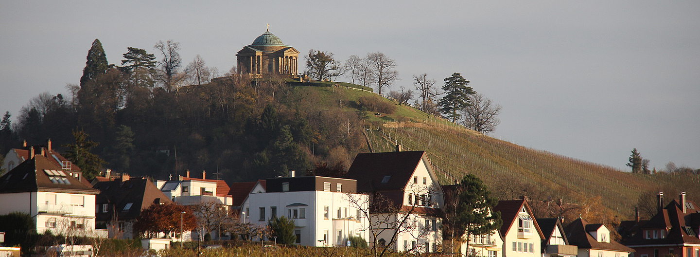 Blick auf die Rotenburger Grabkapelle in Stuttgart. 